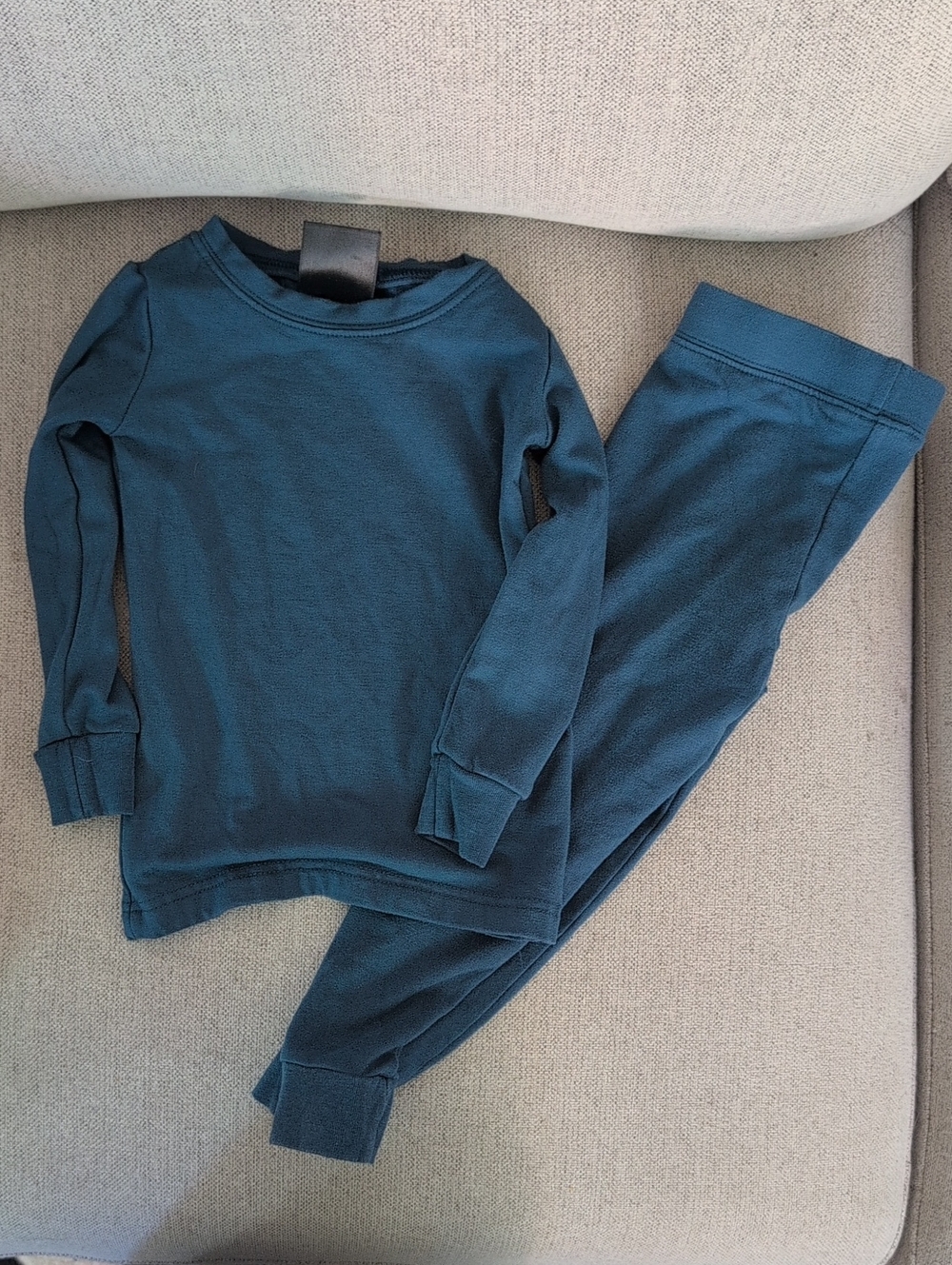 Twilight Teal Cozy Two Piece Long Pajama Set
